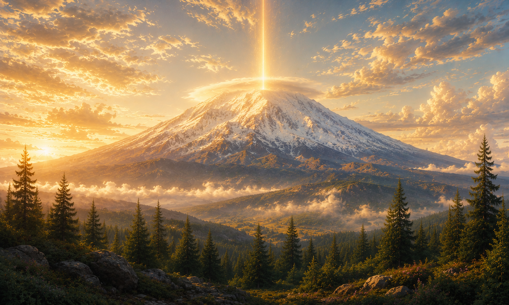 Mount Shasta, California &mdash; the painted visual for this Satellite